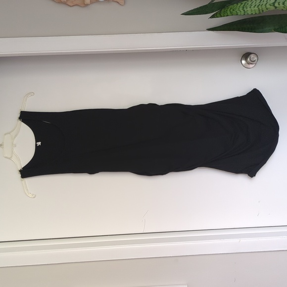 Womens Black Form Fitting Tank Top Midi Dress Size L - Picture 1 of 4